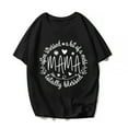 thumbnail image 1 of Tops For Women Cute Letter Blessed Mom T-Shirt Mama Mother's Day Graphics Funny Casual Short sleeve Shirts Gift Tee Black 3X-Large, 1 of 3