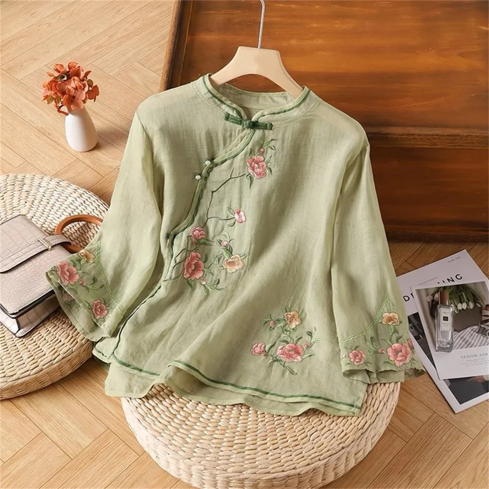 mexican shirts and dresses HAND EMBROIDERED Long Dresess for Women S-M-L-XL-2XL-3XL-5XL Made in Mexico from light and soft cotton Pink Mexican Shirt