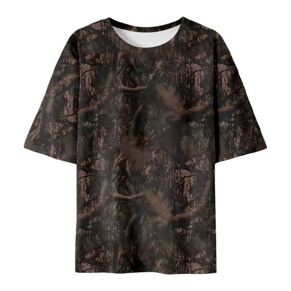 Tops For Women T-Shirts Camo Print Short Sleeve Summer Maple Leaf Graphic Workout Clothes