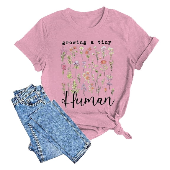 Tops For Women T-Shirts Men's Short Sleeve Round Neck Printed Spring Summer Plus Size Clothes