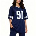 thumbnail image 1 of Tops For Women T-Shirts Number Letter Print Crew Neck Short Sleeve Plus Size Clothes, 1 of 2