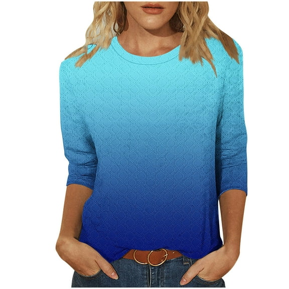 Tops For Women Trendy Sevevn Women Fashionable And Comfortable Casual T-Shirt Loose And Elastic Non Positioning Printing