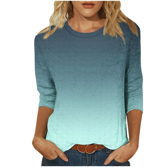 Tops For Women Trendy Sevevn Women Fashionable And Comfortable Casual T-Shirt Loose And Elastic Non Positioning Printing