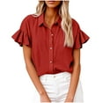 thumbnail image 1 of Tops For Women Trendy Sevevn Women's Fashionable And Comfortable Short Sleeved Solid Colour T-Shirt Blouse, 1 of 6