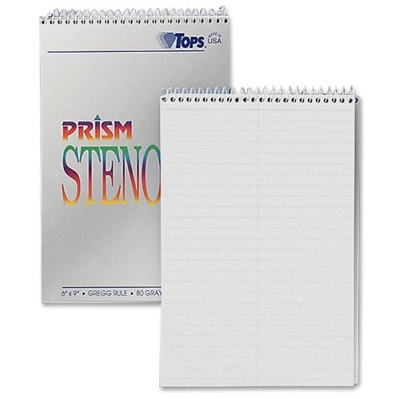 Tops Gregg Prism Steno Notebook 80 Sheet Gregg Ruled 6" X 9" 4 / Carton Gray Paper