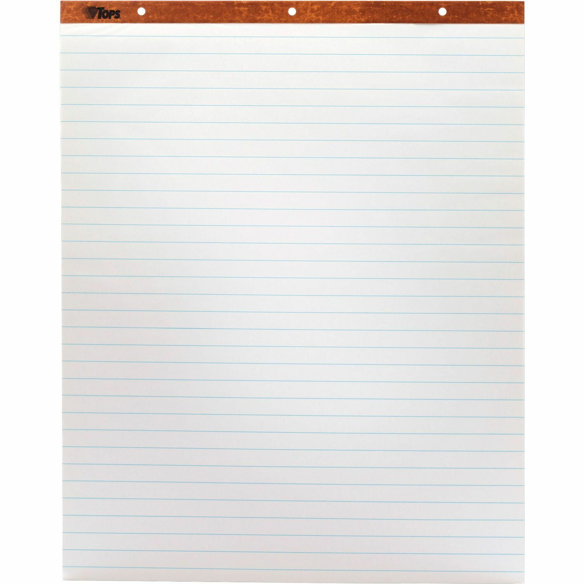 TOPS Horizontal Ruled Easel Pads - 50 Sheets - Stapled/Glued - 15 lb Basis Weight - 27 TOPS Horizontal Ruled Easel Pads - 50 Sheets - Stapled/Glued - 15 lb Basis Weight - 27