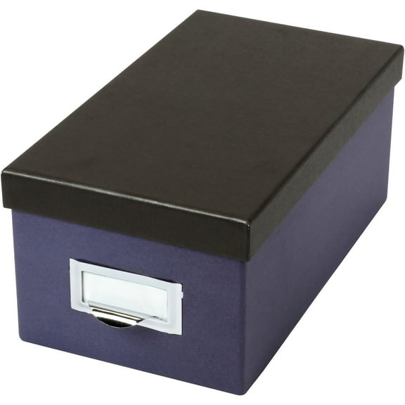 Oxford, OXF406462, Index Card Storage Box, 1 Each, Indigo,Black