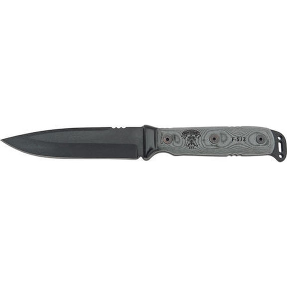 Tops H01 Fixed Blade Knife Carbon Steel Micarta Handle Mohawk Hunter + Sheath
