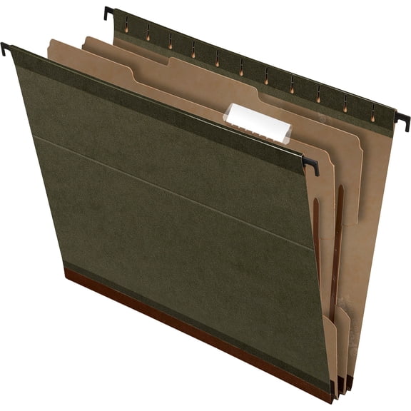 Pendaflex, PFX59254, SureHook 2-Divider Hanging Folders, 10 / Box, Green