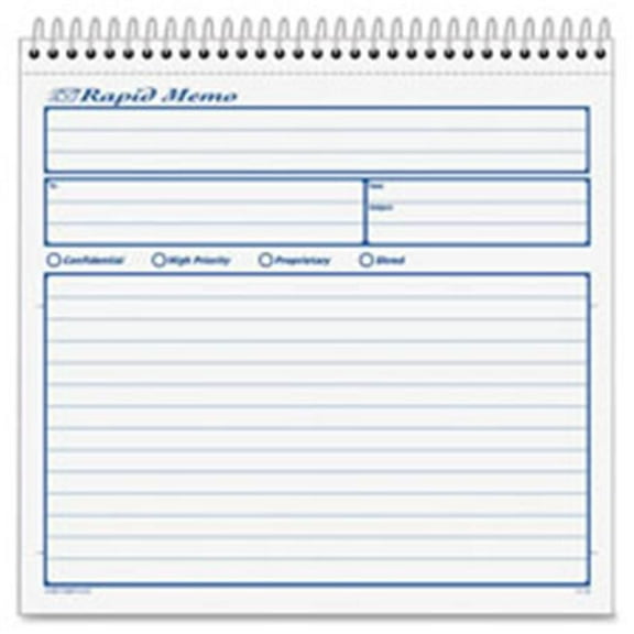 Tops  Rapid Memo Book- Carbonless- 2-Part- 8.5 in. x 7.75 in.