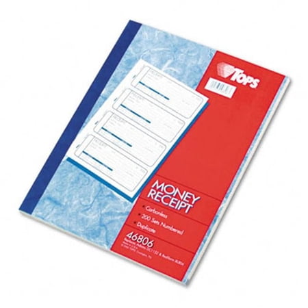 Tops Receipt Carbonless Duplicate Book - Blue/White/Yellow