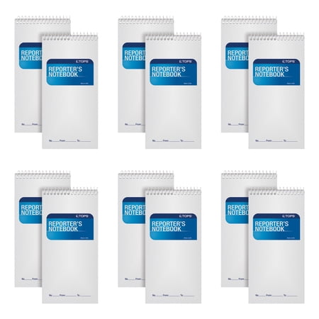 Tops Reporter Notebook Legal/Wide 4 x 8 White 70 Sheets Dozen 8030