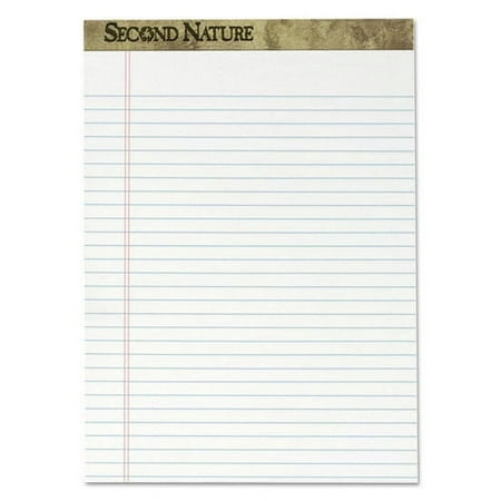 Tops Second Nature Recycled Letter Pads Lgl/Red Margin Rule White 50 Sheets Dozen 74085