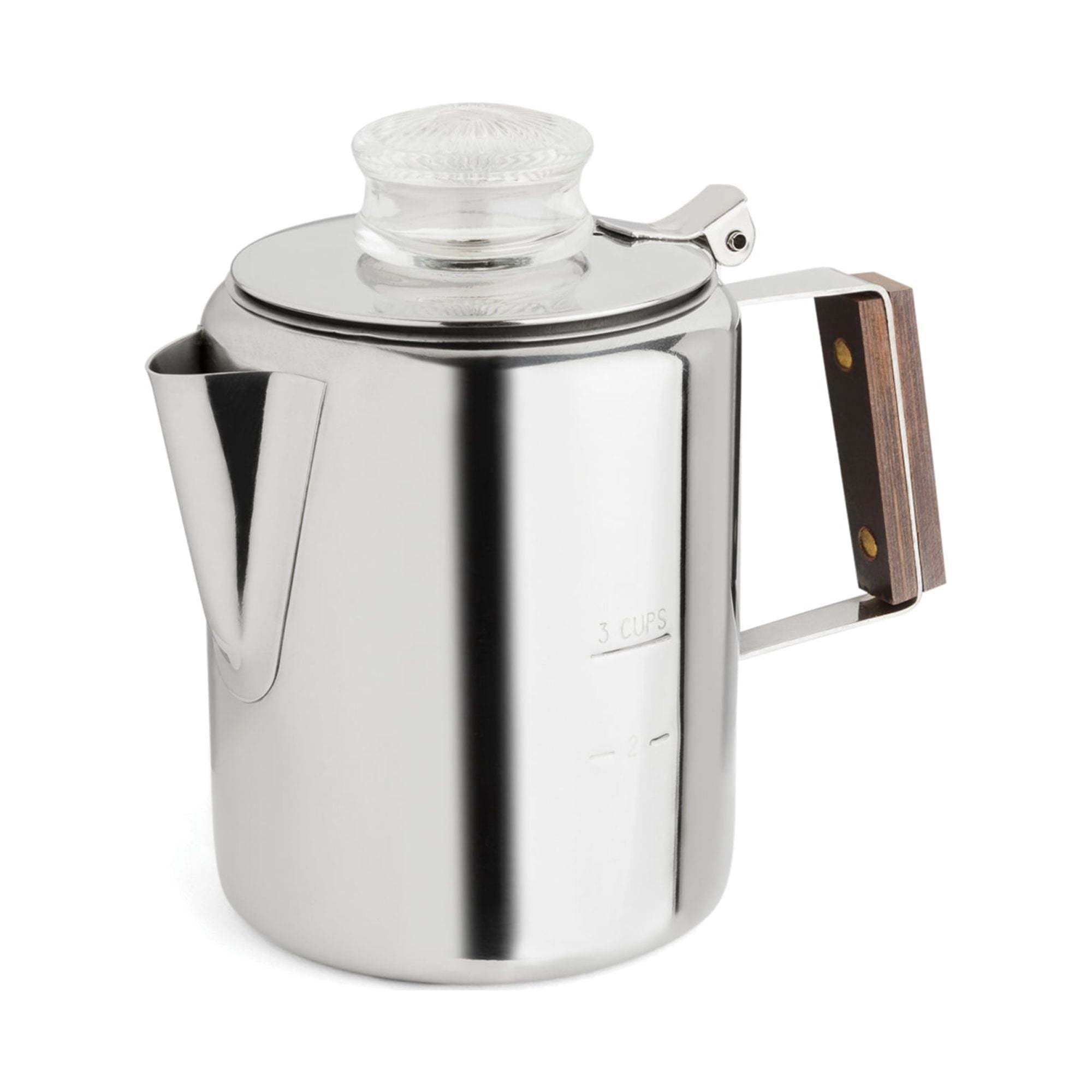 Tops Outdoor Small Stainless Steel 3 Cup Coffee Percolator Maker