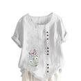 thumbnail image 1 of Tops Summer Womens V Neck T Shirts Womens Short Sleeve Button Down Shirts Women Tops Trendy Lightning, 1 of 4