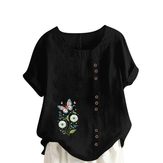 Tops Summer Womens V Neck T Shirts Womens Short Sleeve Button Down Shirts Women Tops Trendy Lightning