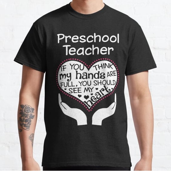 Tops & Tees Teacher T-Shirt Hands T-Shirt Gift For Teacher Teacher Shirt