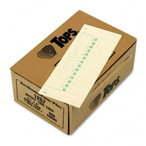 Tops Time Card for Acroprint and Simplex Weekly Two-Sided 3-1/2 x 9 500 per Box