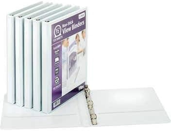 Tops View Binders White 1/2 Inch Customizable 6 Count