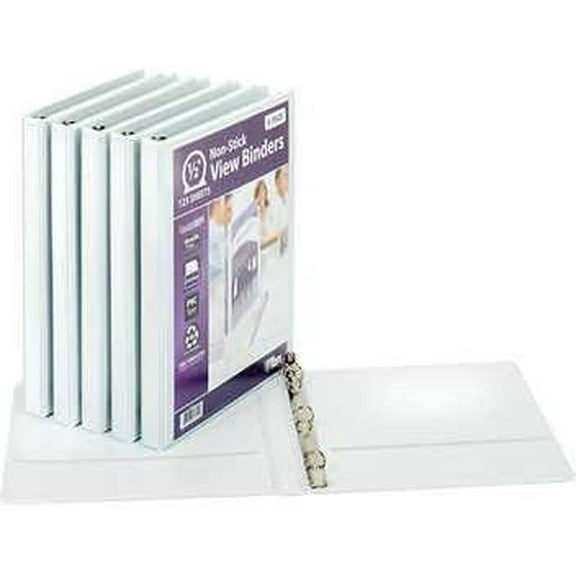 Tops View Binders White 1/2 Inch Customizable 6 Count