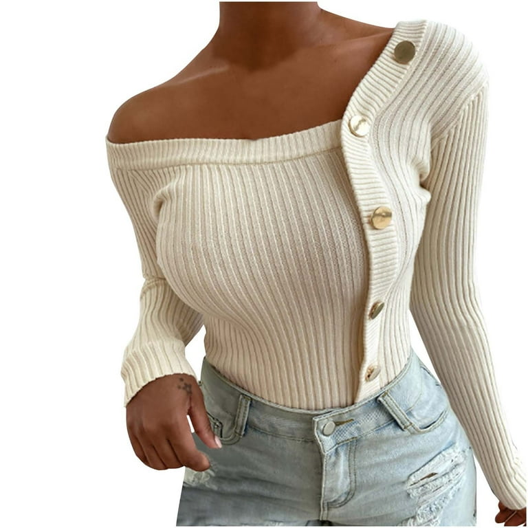 Casual Knitting V-Neck Long Sleeve Blouses Casual Knitting V-Neck Long Sleeve Blouses