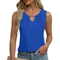 thumbnail image 1 of Tops for Women under $5 Sleeveless V-Neck Solid Color Casual Tank Tops for Women Summer V Neck T Shirts Trendy Sleeveless Basic Tee Loose Fit 2025 Fashion Blue XL, 1 of 6