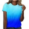 thumbnail image 1 of Tops for Women Gradient Printing Women's T-Shirts Crew Neck Activewear Short Sleeve Breathable Summer Tops Loose Thin Ladies Blouses Tees Tunic Casual Plus Size Clothing, 1 of 5