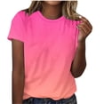 thumbnail image 1 of Tops for Women Gradient Printing Women's T-Shirts Crew Neck Activewear Short Sleeve Breathable Summer Tops Loose Thin Ladies Blouses Tees Tunic Casual Plus Size Clothing, 1 of 5