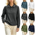 thumbnail image 1 of Tops for Women Oversized Tshirts for Women Fall Womens Dressy Casual Blouses Tops Women Collared Summer Fashion Business Casual Solid-Color Long-Sleeved Button-Down Shirt Top Black L, 1 of 7