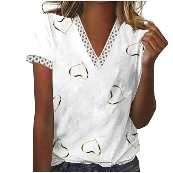 Tops For Women Summer Sexy Trendy Going Out Tops For Women Plus Size CollegeWhite Tshirts Shirts For Women VneckWomens Blouses Plus Size 4XT Shirts For Women Cotton Blend