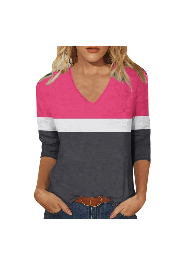 Boho Tops for Women Tops Plus Size Trendy Vneck 3/4 Sleeve Shirts Graphic Dressy White Blouses Dressy Casual Square Neck