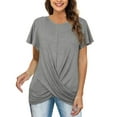 thumbnail image 1 of Tops for Women Trendy 7 Shirt Sheer Mesh Asymmetrical Shirts for Women plus Size Pale Blouse Holiday Tee Lady Tee Memory Foam Sheer Tops Long Blouse Ladies And Women's Casual Grey S, 1 of 5