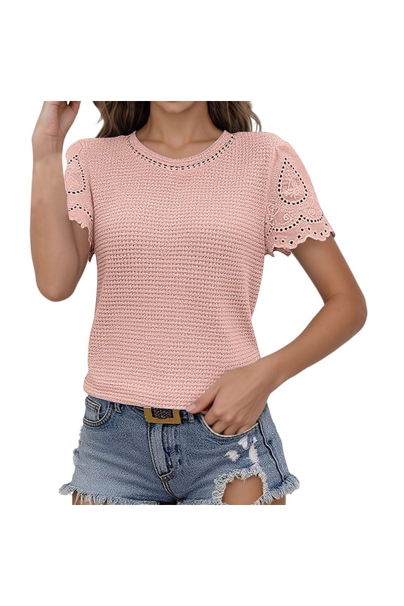 Tops for Women Trendy Bloused Tops Women Summer Shirts Shirts Dressy Set 4 X Tech Long Sleeve Wool Shirt Ling Sleeve Shirt Womens Short Knit Ladies Long Blouses with Sleeves Fitted Pink L