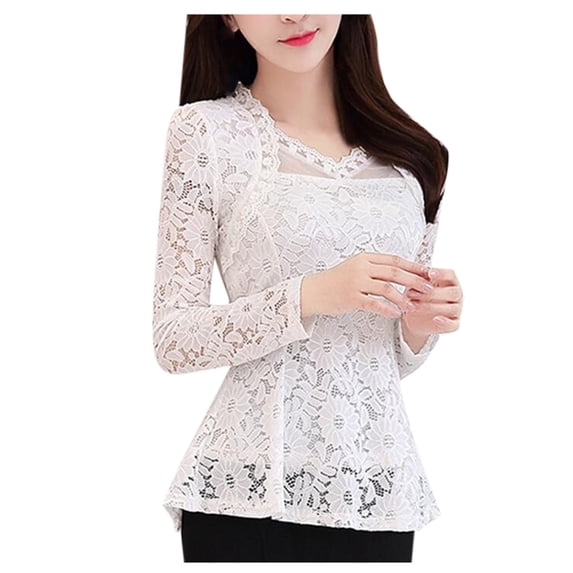 Tops for Women Trendy Compression Workout Shirts Soft Women Tee Shirts Long Sleeved T Shirt Colla Blouses Lace Rayon Work Layer Tee Neck Ladies Tops Short Sleeve Undershirt Loose Dress White 3XL