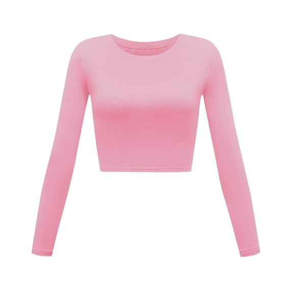 Tops for Women Trendy Dressy Tunic Blouses Women Tight Fitted Womens Short Sleeve Tunic Tops for Leggings Athletic Long Sleeve Mens Long T Shirts with Pocket Inner Shirts Peach Blouses Pink L