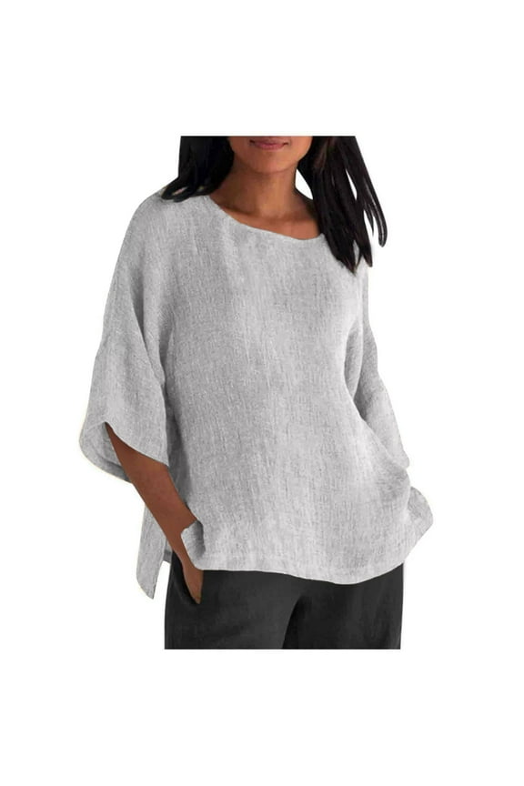 Tops for Women Trendy Elegant Short Polyester Shirts Bulk Womens Long Sleeve Yoga Shirt V Color Oriental Tunic Large Tall Women Long Sleeve Thin Womens Ling Tops Yoga Top under Scrub Wo Grey S