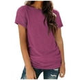 thumbnail image 1 of Tops for Women Trendy Flannel Women Oversized Turtle Neck Top Ladies Winter Tops Cute Work Shirts for Christmas Jumpsuit Sports T Shirts Long Button up Loose Fitting T Shirt Athletic Tee Purple XL, 1 of 3