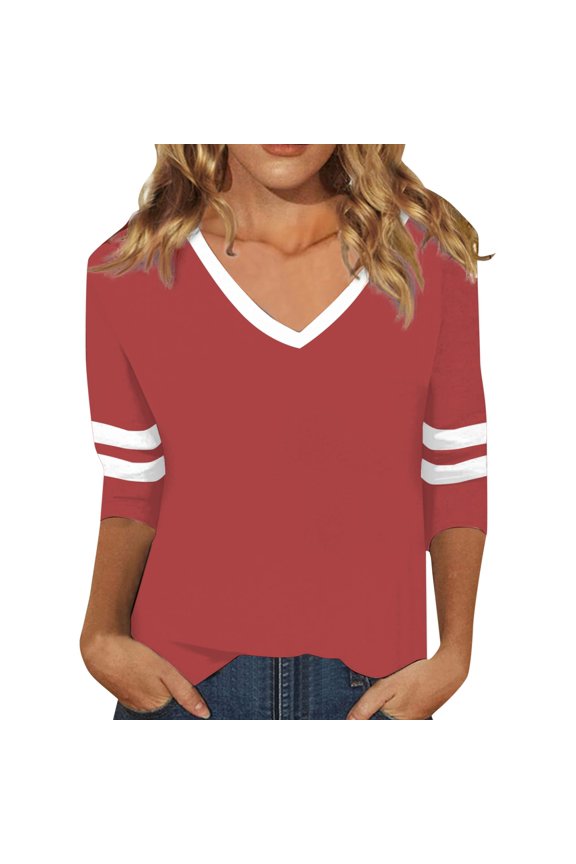 Tops for Women Trendy Girl Tee Shirts Women Athletic Long Sleeve Tops Ladies Long Sleeve Print Top Dress Blouse Active Ware U Neck Shirt plus Womens Tees Boy Work Womens Tech Tee Watermelon Red 2XL