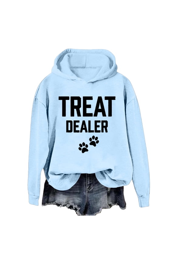 Tops for Women Trendy Going Out Fall Winter Comfy Hooded Long Sleeve Kimono Drop Shoulder Hoody Leopard Print Leisure Cotton Sweatshirts Hoodies(Light Blue,S)