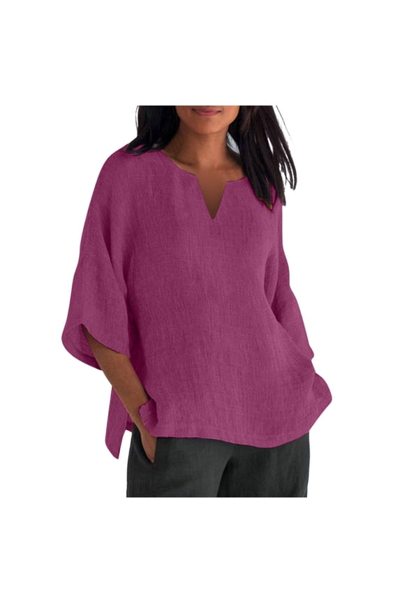 Tops for Women Trendy Ladies Button Shirts Womens V Neck Sweaters Long Sleeve Athletic Fit Shirt Summer plus Size Tops for Women Casual Shirt T Dress Cool Tee Shirts Tech Fabric Ladies Red 2XL