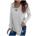 thumbnail image 1 of Tops for Women Trendy Ladies Shirts Long Sleeve Women Shirts Pack Shirt Loose T for X Large Womens Small Short Sleeve Tops 2xl Tee Extra Long Button down Light Gray M, 1 of 8