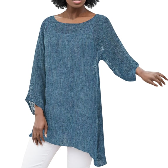 Tops for Women Trendy Long Sleeve Sleeping Shirt Spandex Scrub Tee Fit 1 Out Clothes for Woman Oriental Blouses Womens Tissue Tees Long Sleeve Solid Color Top Colla Sleeveless Womens Tops Blue L