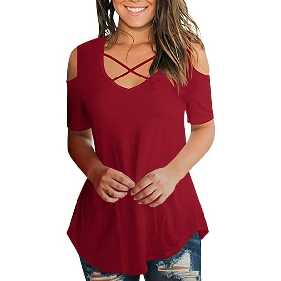 Tops for Women Trendy Long Sleeve Tops Women Silk Button up Shirt Womens Short Sleeved Big T Shirt Active Clothe Cabin Creek Blouses Graphic Blouse Boy 12 Breathable Long Sleeve Loose Fit Red L