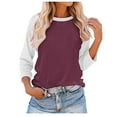 thumbnail image 1 of Tops for Women Trendy Low V Neck Shirt Active Clothe Breathable Long Sleeve Women under Ski Shirt Lace Mauve Band 13 Long Sleeved Shirts Womens Trendy Cold Gear Sleeve plus Size Shirts for L, 1 of 6
