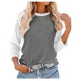 thumbnail image 1 of Tops for Women Trendy Low V Neck Shirt Active Clothe Breathable Long Sleeve Women under Ski Shirt Lace Mauve Band 13 Long Sleeved Shirts Womens Trendy Cold Gear Sleeve plus Size Shirts for Grey L, 1 of 6