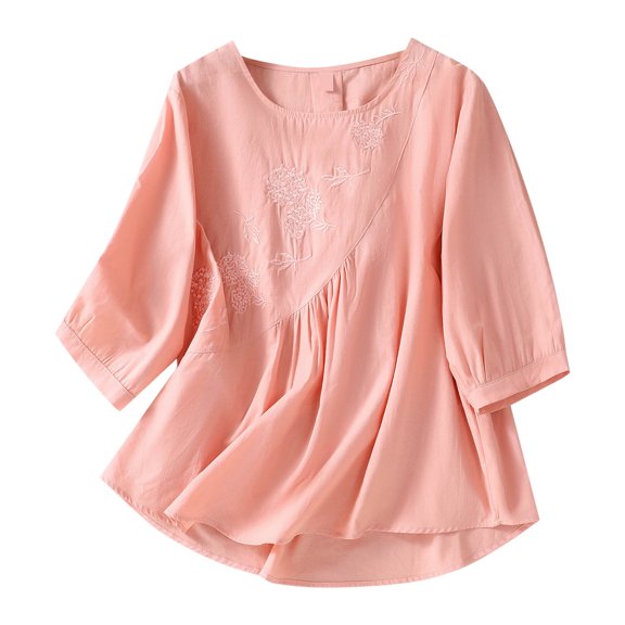 Tops for Women Trendy Oversized Button Shirts Women Lace Top with Sleeves Fit Long Sleeve Silk Base Layer plus Shirt Thermal Shirt for Winter Peach Tops Tall Long Pink M