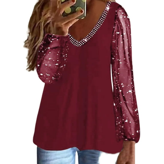 Tops for Women Trendy Oversized Tee Shirts Women Loose Top Medium Long Sleeve Shirt Athletic T Shirt Woman Half Shirts Fit Stretch Long Sleeve Winter Little Pocket Tunics Running Wine XL
