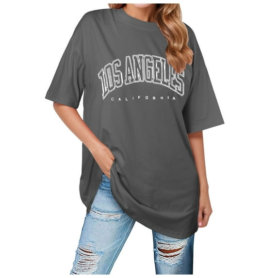 Tops for Women Trendy Pack Long Sleeve Shirts for Women Summer Short Teen Polyester Spandex Tees Sheer Long Sleeve Blouse Womens Size 3x Tops Ladies Blouses And Short Dark Shirt Grey XL