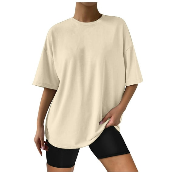 Tops for Women Trendy Polyester Spandex Shirt Maternity Shirts Women Dressy Fancy Maternity Tops Athletic T Shirt Woman Loose Fit Tee S Blouses Summer Womens Long Sleeve Tee V Neck Ladies Beige XL