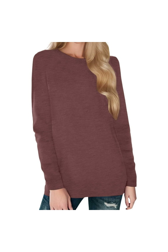 Tops for Women Trendy Sky Crop Top Tunic T Shirts Size 2xl Women Dressy Tops T Shirts Work Ski Base Layer Top plus Size Long Sleeve for V Neck Blouse 3 Long Sleeve Shirt Ladies Ladies Wine M